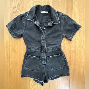Zara Girls Black Denim Romper
